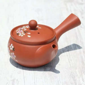 Kyusu Red Sakura Teapot with Lid and Handle Classic Tokoname Ware Water Kettle for Gifts and Drinkware - Product Image 3