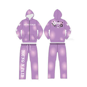 Survêtements en coton respirant et léger avec broderie Distress, style streetwear haut de gamme, vêtements décontractés confortables pour hommes et femmes - Product Image 1