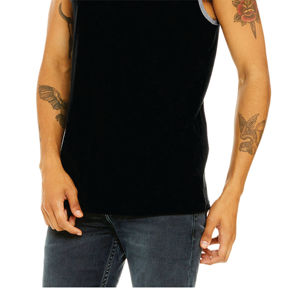 ตะเข็บด้านข้างขายปลีกพอดี100% Airlume หวีและแหวนปั่นฝ้าย32เดี่ยว4.2ออนซ์สีดำ/ กีฬา Unisex เสื้อถัง - Product Image 5