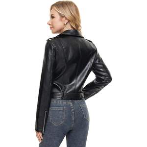 Chaqueta de Cuero Genuino para Mujer, Hecha a Medida en Pakistán, Transpirable, Tejida, de Manga Larga, de Alta Calidad para Otoño e Invierno - Product Image 5