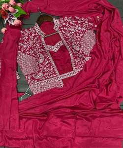 ÚLTIMO KOTA CRYSTLEWITH BORDADO HILO TRABAJO SAREE CON BLUSA DESCOSADA USO DIARIO PRECIO AL POR MAYOR ROPA ÉTNICA - Product Image 5