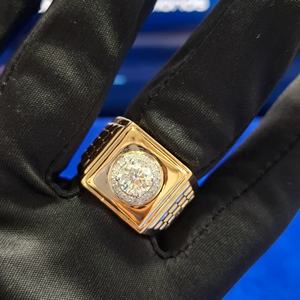 3,00 Quilates Moissanite Diamond Mens Compromiso 14K Anillo de oro Hecho a mano Diamante real 14K Anillo de oro, Anillo de bodas - Product Image 5