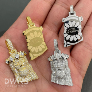 Colgante de Lujo de Plata de Ley con Moissanita, Diseño Cabeza de Jesús Cristo, Chapado en Oro de 18K, Estilo Hip Hop, Colgante Religioso Personalizado - Product Image 4