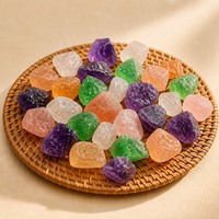 Bloc de cristal décoratif premium pour veilleuse, avec finition coupée et lavée à l'intérieur, qualité VCA, pour présentoirs, tables, bols, étagères et autres objets, provenant de la gamme OEM, avec copeaux de cristal