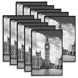 Ensemble de 5 cadres noirs modernes 11x14 <span class=keywords><strong>pour</strong></span> tableaux, avec <span class=keywords><strong>passe</strong></span>-<span class=keywords><strong>partout</strong></span> blanc en PVC, impression UV, design léger et réglable, <span class=keywords><strong>pour</strong></span> décoration murale ou de table à la maison - Product Image 1
