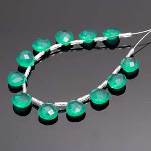 Cuentas de Cuarzo Hidroelástico Verde Esmeralda en Forma de Corazón, 6 Pares a Juego, Cuentas Hidroelásticas Elegantes, Cuentas de Esmeralda Verde, Superventas de Verano - Product Image 1