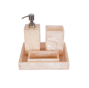 Juego de baño de resina para siete piezas para decoración de baño y Rosa Blanca precio barato uso doméstico y baño embalaje personalizado - Product Image 4