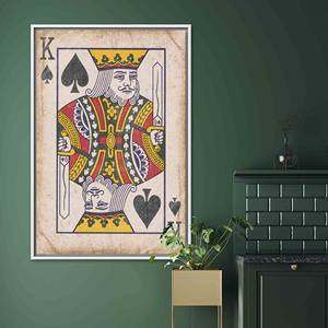 King of <b>Hearts</b> Wall <b>Decor</b> - Printed Canvas Artwork,White Framed - Product Image 1