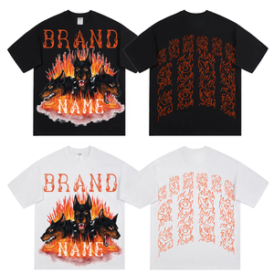 Camiseta extragrande de algodón 100% para hombre, ropa informal de Hip Hop con gráfico de moda, estampado gráfico con patrón sólido - Product Image 5