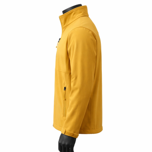 Chaqueta Softshell Amarillo Mostaza con Cierre Completo, Resistente al Viento y al Agua, Transpirable, Ligera, Tallas Grandes - Product Image 4