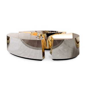 Lapiaz Contemporary Metal Mirrored Oval Center <b>Table</b> Durable Chinese Style Tea <b>Table</b> for Home Living Room Furniture - Product Image 6