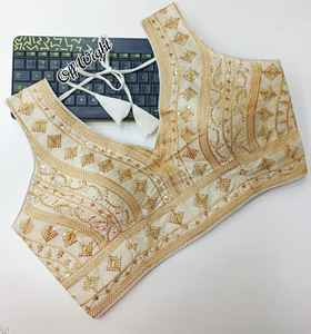 Blusa de tela de rayón de algodón con estilo indio de la mejor calidad para sari nupcial boda Festival desgaste para mujeres tallas grandes exclusivo - Product Image 5