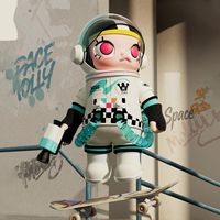 POP MART MEGA SPACE MOLLY 400% VANS Figur Koleksi dengan Bahan PVC ABS PC Polyester untuk Penggemar Sneaker