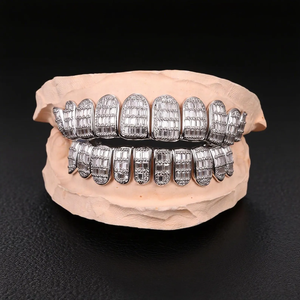 925 argent rond coupe Moissanite diamant grilles élégant glacé Hip Hop dents bijoux Fine Grillz pour hommes femmes cadeau parfait - Product Image 3
