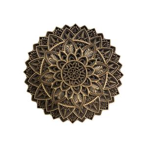 Decoración de pared de madera con Mandala, Color blanco, rojo y marrón - Product Image 1