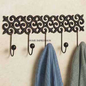 Attrayant conçu superbe meilleure qualité robuste fleur fer tenture murale crochets grande taille couleur noire la plupart des ventes maison - Product Image 6