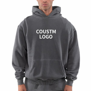 Vêtements pour hommes, sweats à capuche, sweat à capuche imprimé bouffant personnalisé, sweat à capuche lourd super surdimensionné en coton polaire 500 g/m² - Product Image 3