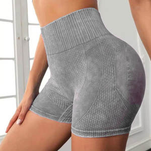 Short de yoga chaud super doux pour femmes nouveau design taille haute short de fitness couleur unie avec impression polyester spandex - Product Image 3