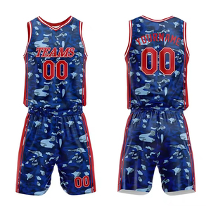 Maillot de basket-ball respirant conçu sur mesure, ensemble d'uniformes en maille à quantité minimale de commande basse pour enfants, costume d'équipe imprimé pour le basket-ball d'été - Product Image 1