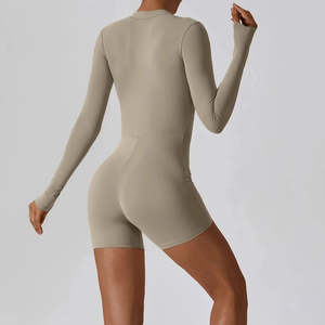 بدلة جسم نسائية جديدة ملابس يوجا تمارين رياضية ملابس نشطة رومبير مضلعة شورت لراكبي الدراجات نحيف بدلة لعب بذلات نسائية - Product Image 4