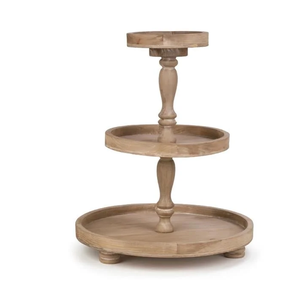 ที่ตั้งคัพเค้กไม้3ชั้นของตกแต่งงานแต่งงานใช้สำหรับตกแต่งงานปาร์ตี้สำหรับจัดเก็บและวาง - Product Image 6