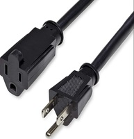 Cordons d'alimentation américains NEMA 1-15P 5-15P, conducteurs en cuivre multiconducteurs, isolation en PVC, fils et assemblages de câbles pour appareils électroménagers