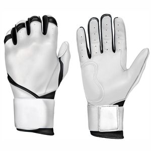 Guantes de bateo de béisbol profesionales de puño largo unisex de piel de cabra de cuero digital, guantes de bateo de softbol personalizados - Product Image 4