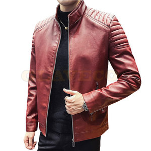 Veste en cuir pour homme imperméable d'hiver avec col montant et logo sur le devant - Prix bas, dernier design - Product Image 2