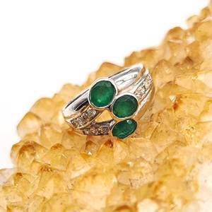 Anillo ovalado de esmeralda de plata 925, anillo de plata con piedras preciosas de Esmeralda Natural, joyería, anillo impermeable - Product Image 4