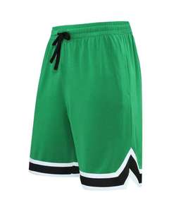 Shorts de basket gris pour hommes avec empiècements latéraux noirs, bordure blanche et noire, respirant, séchage rapide, vêtements de sport pour la gym et l'entraînement - Product Image 4
