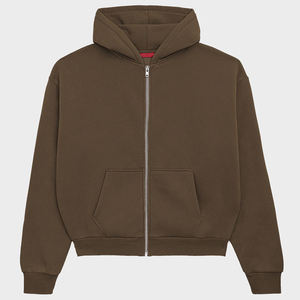 Sweats à capuche en tricot pour femmes, 100% coton, surdimensionnés, fermeture éclair sur le devant, couleur et logo personnalisés - Product Image 6