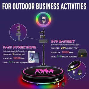 Machine de photomaton 360 avec valise de transport et batterie pour les fêtes, photomaton caméra 360 en ralenti, achetez 5, obtenez 2 gratuits - Product Image 3