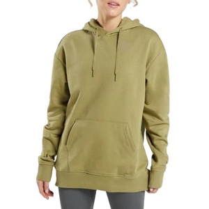 Haute Qualité 500Gsm Coton Épais Blanc Plaine Lourd Surdimensionné Hoodies No String Unisexe Personnalisé Femmes Hoodies - Product Image 4