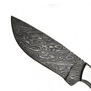 Cuchillo Skinner de Acero de Damasco Hecho a Mano Personalizado Burraq, Mango de Resina, Funda de Cuero, para Camping, Caza, Bricolaje, Compatible con OEM - Product Image 5