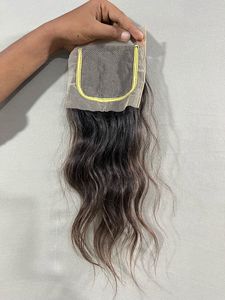 Extensiones de cabello Remy indio 8 pulgadas Cierre de onda del cuerpo Sin enredos Ondas naturales italianas Yaki Estilos rectos rizados teñidos - Product Image 5