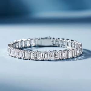 Zircon Stone 925 <b>Sterling</b> <b>Silver</b> Rhodium Plated Tennis <b>Bracelet</b> for Christmas & Party Gifts for Women - Product Image 1