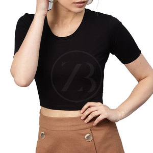 Top corto de diseño personalizado para mujer, 100% algodón, secado rápido, transpirable, Color sólido, cómodo para uso en exteriores, hecho en verano en Pakistán - Product Image 1