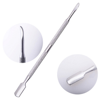 Pousse-cuticules double tête en acier inoxydable durable et réutilisable pour le nettoyage des ongles et le retrait du vernis gel – Outil de manucure professionnel en gros
