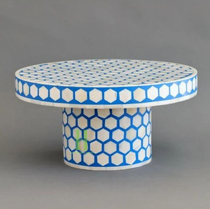 Hot Product High Quality Mother Of Pearl Inlay Cake Stand Decorative Round MOP Tray For Ramanda Holiday From Vietnam - Product Image 2
