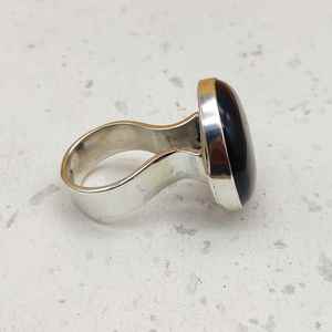 Inde Fournisseur en gros Fait à la main Boho Design Onyx Bague de fête Argent Sterling Noir Naturel 925 Réglage Unique de la lunette - Product Image 2