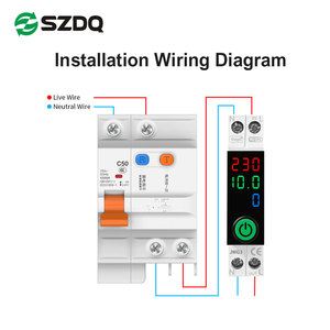 Disjoncteur intelligent WiFi Tuya Mini 1P 18mm Rail DIN 80-300V en plastique, large plage de tension, pour panneaux de distribution - Product Image 3
