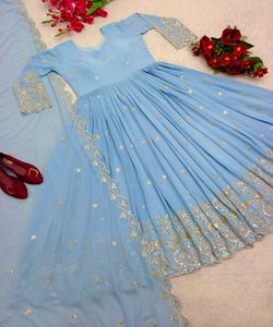 ドレスKurtaKurtiトップパンツトップパンツDupatta Salwar Salwar Kameez Salwar Dupattaレディースドレス女性服eid - Product Image 5
