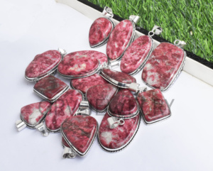 Lot en gros de pendentifs ethniques en argent sterling 925 faits à la main en thulite naturelle pour cadeau de fête d'anniversaires de fiançailles - Product Image 5