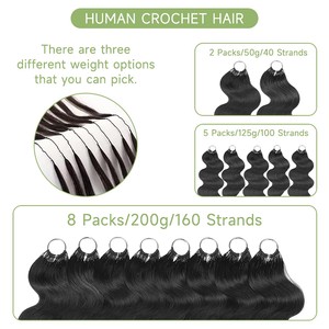 Tốt nhất bán sản phẩm mới Pre looped Crochet tóc con người nước sóng Crochet tóc lông phần mở rộng tóc con người cho phụ nữ - Product Image 5