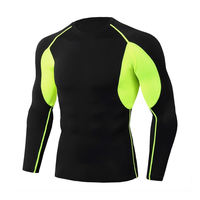 Camiseta Deportiva de Compresión al por Mayor, Camiseta de Compresión de Manga Larga con Estampado Personalizado por Sublimación Completa para Adultos