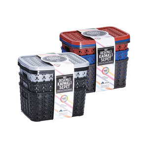 Chic Patterned 3-Piece Storage <b>Basket</b> Set for Organizing Your Space - Product Image 1