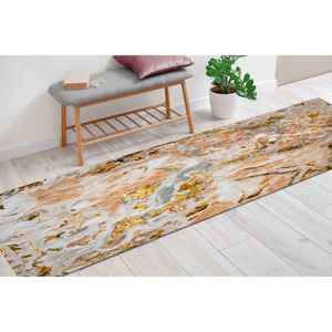 Alfombra con Estampado de Mármol Beige - Tonos Suaves, Fresca, Fácil de Limpiar, Decoración del Hogar, con Pelo Suave - Product Image 1