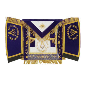 Regalia Blue Lodge Master Mason Delantal Collar Guantes Estuche Masonic Past Master Mason Azul marino Plata Delantal con especial - Product Image 2