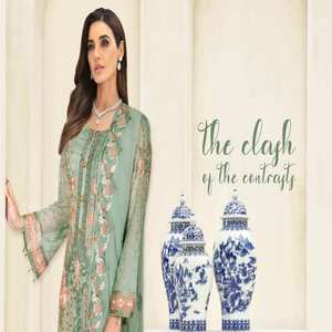 Luxury 3-Piece <b>Pakistani</b> Chiffon Wedding <b>Dresses</b> Collection Indian & <b>Pakistani</b> Clothing on <b>Eid</b> Sale Ramsha - Product Image 1