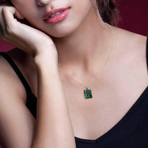 สร้อยคอเงินแท้รูปโครงกระดูกเจลูเลีย แฟนทอม สกัล ทรงมรกต - Product Image 4